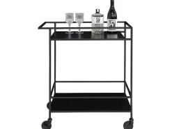 Vita Barwagen Op Wielen Met 2 Schappen, Zwart.-House Nordic