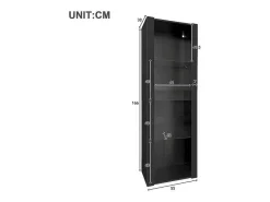Vitrine L 166Cm Met Led - 3 Glazen Planken - Zwart-ModernLuxe Clearance
