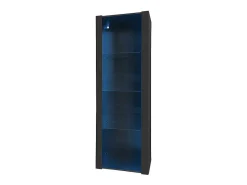 Vitrine L 166Cm Met Led - 3 Glazen Planken - Zwart-ModernLuxe Clearance