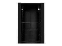 Vitrine L 166Cm Met Led - 3 Glazen Planken - Zwart-ModernLuxe Clearance