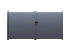 Vleugelpoort - Vol Aluminium - L350 X H180 Cm - Antraciet - Zerano-EXPERTLAND New