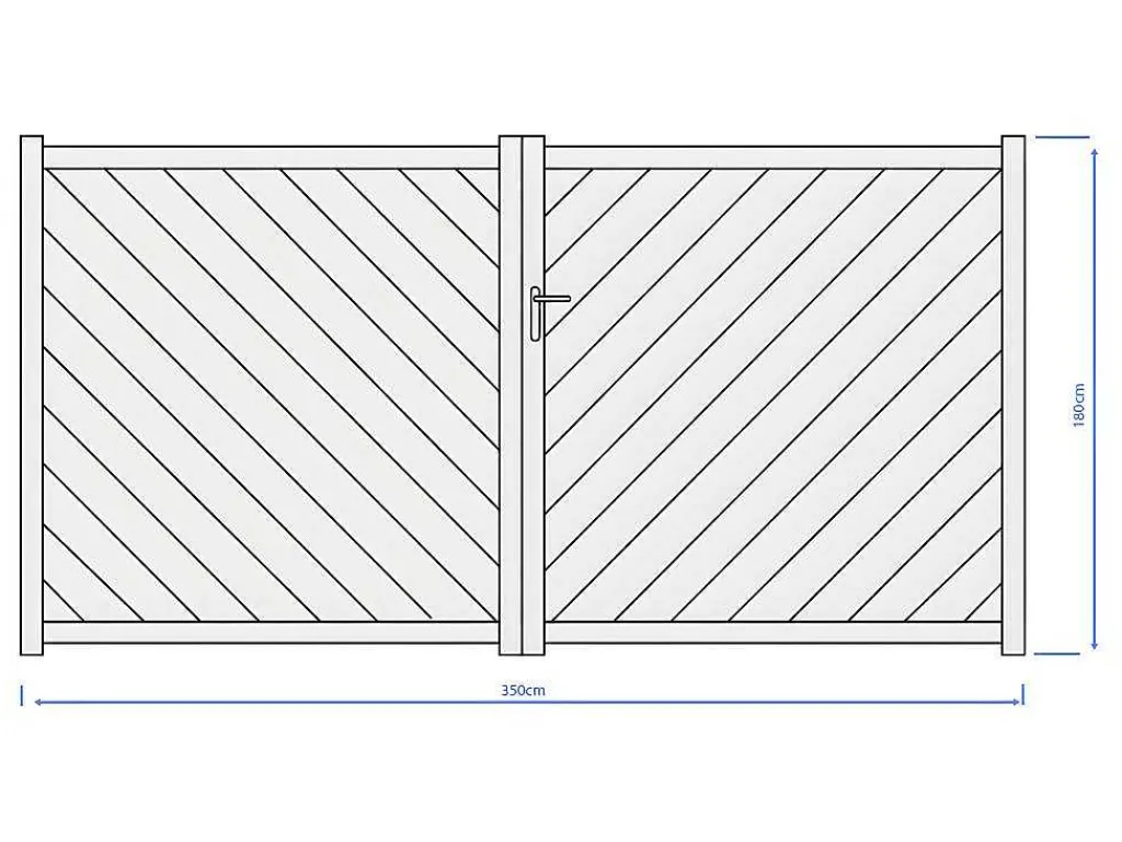 Vleugelpoort - Vol Aluminium - L350 X H180 Cm - Antraciet - Zerano-EXPERTLAND New