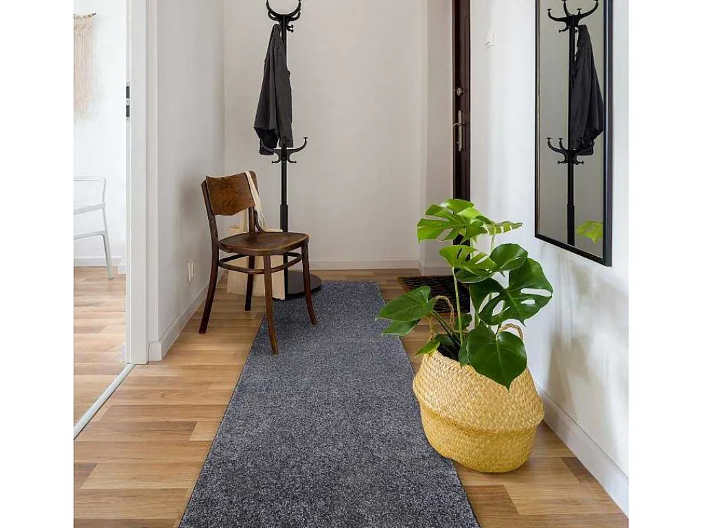 Vloerbedekking Santa Fe Grijskleuring 97, Glad, Uniform, Enkele Kleur 100X450 Cm-RugsX Outlet