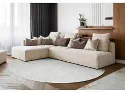 Vloerkleed Casablanca Plus Rond Creme Eenkleurig, Lus Cercle 150 Cm-RugsX Clearance