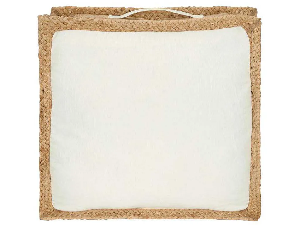 Vloerkussen Van Katoen En Jute - 45 X 45 Cm - Wit En Naturel - Peruvia-OZAIA Hot