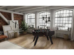 Voetbaltafel Van Mdf Met Eiken Effect - B153 X D77.6 X H96 Cm - Donker Naturelkleur - Edinson-Vente-unique Online