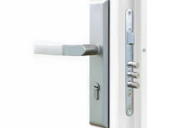 Voordeur In Massief Staal Met Accenten In Inox H207 X B100 Cm Wit Links Binnendraaiend Tifana-Vente-unique Outlet