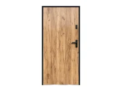 Voordeur Van Vol Staal H207 X L100 Cm Eikeneffect - Duwt Links Open - Agueda-Vente-unique Sale