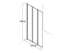 Vouwbaar Badscherm In Metaal Chroom 120 X 140 Cm District-Shower & Design Online