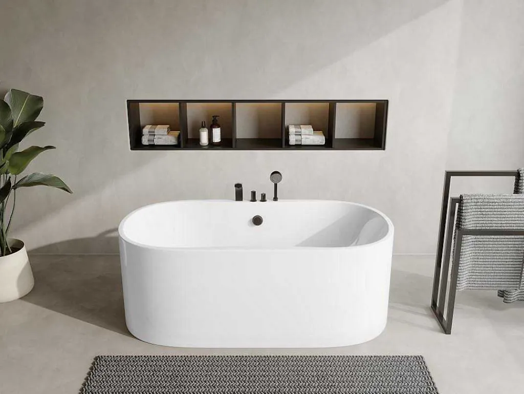 Vrijstaand Bad Met Kraan Stepona - 195 L - 150 X 75 X 58 Cm - Wit-Shower & Design Hot
