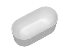 Vrijstaand Geribbeld Acrylbad Wit (Glanzend) 220 Liter 150 X 75 X 58 Cm Aliena-Shower & Design New