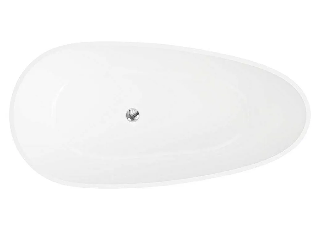 Vrijstaande Assymetrische Badkuip In Solid Surface - 268L - 172 X 83 X 53 Cm - Wit - Fenice-Shower & Design Clearance