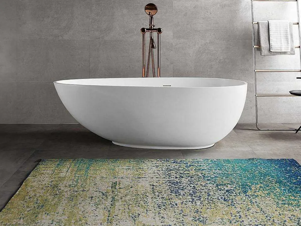 Vrijstaande Assymetrische Badkuip In Solid Surface - 268L - 172 X 83 X 53 Cm - Wit - Fenice-Shower & Design Clearance