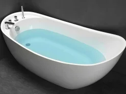 Vrijstaande Badkuip Natalia - Eenpersoons - 220L- 150X75Xh70Cm - Wit-Shower & Design
