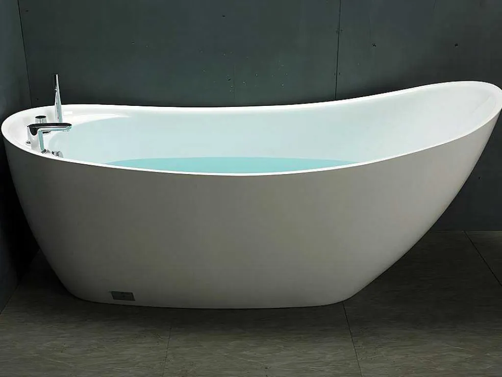 Vrijstaande Badkuip Natalia - Eenpersoons - 170X75X73Cm - 282L - Wit-Shower & Design Online