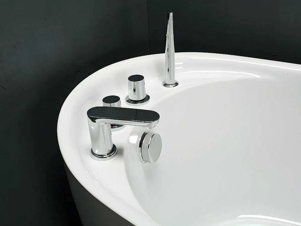 Vrijstaande Badkuip Natalia - Eenpersoons - 170X75X73Cm - 282L - Wit-Shower & Design Online