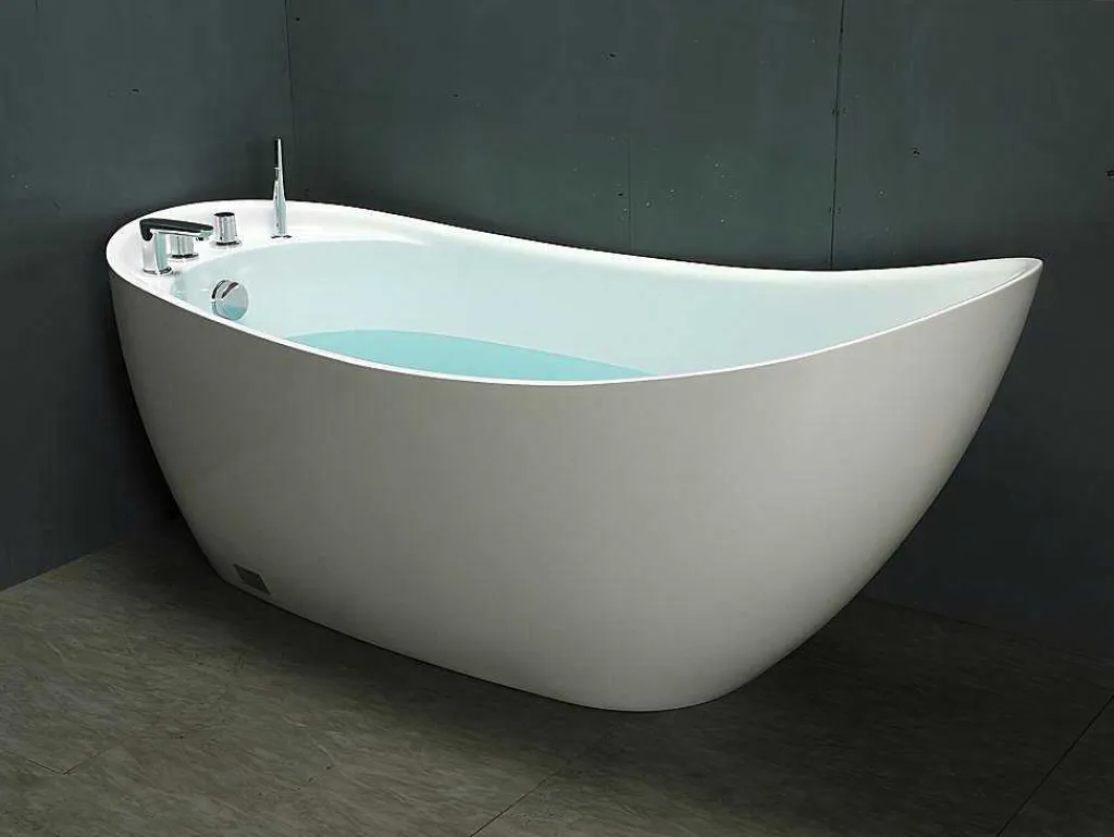 Vrijstaande Badkuip Natalia - Eenpersoons - 170X75X73Cm - 282L - Wit-Shower & Design Online