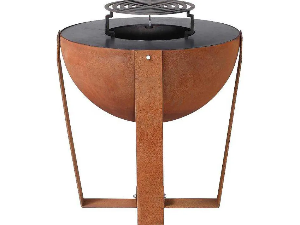 Vuurkorf, Barbecue En Plancha 3 In 1 Van Staal Corten L70 X H80 X D70 Cm - Grezio-Vente-unique Best