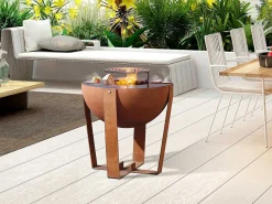Vuurkorf, Barbecue En Plancha 3 In 1 Van Staal Corten L70 X H80 X D70 Cm - Grezio-Vente-unique Best