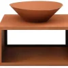 Vuurkorf Van Staal Corten Met Bergruimte Voor Hout - L90 X H67,5 X D75 Cm - Bezio-Vente-unique Hot