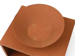 Vuurkorf Van Staal Corten Met Bergruimte Voor Hout - L90 X H67,5 X D75 Cm - Bezio-Vente-unique Hot