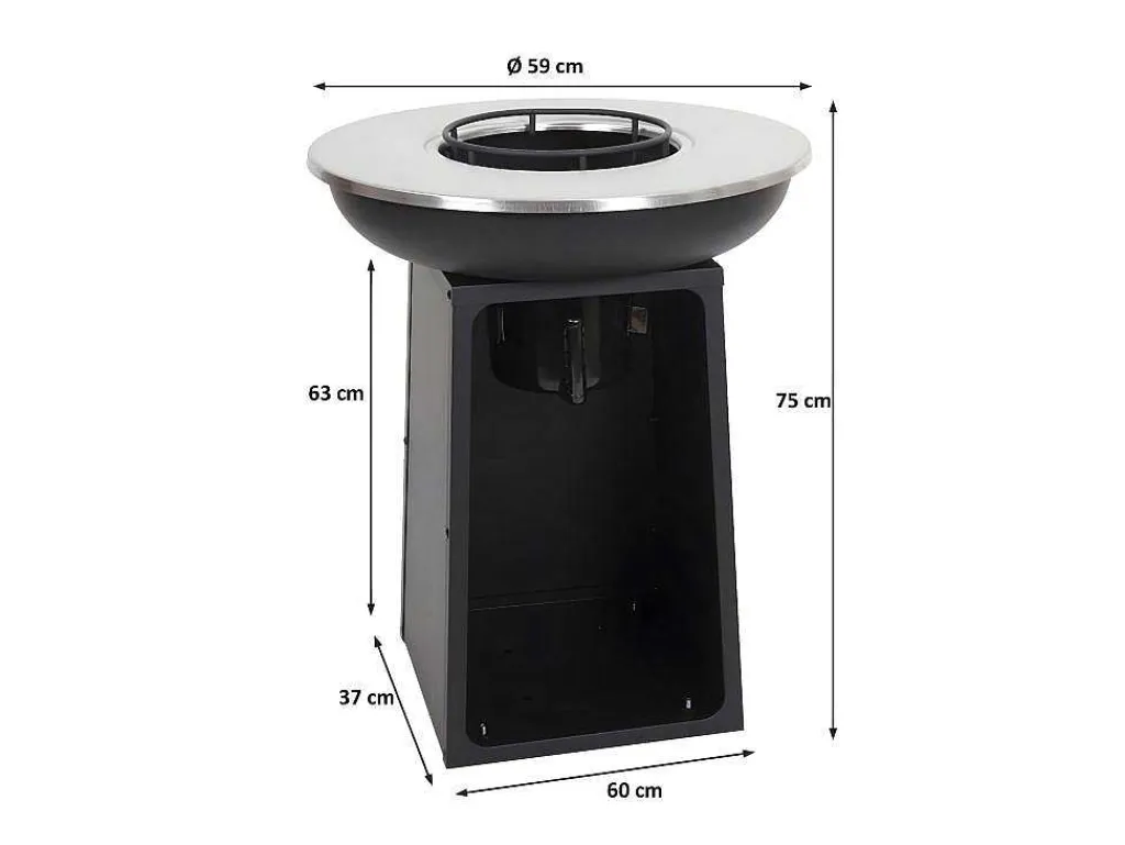 Vuurschaal Met Grillplaat Mcw-K97, O59Cm Zwart-Vente-unique