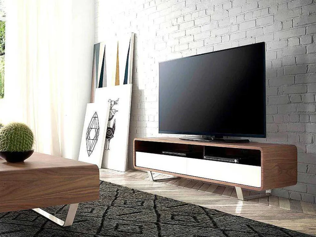 Walnoot En Wit Tv-Meubel 3046-Angel Cerda New