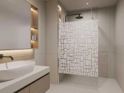 Wand Voor Inloopdouche Laura Van Gezeefdrukt Glas - 120X190 Cm-Shower & Design Discount