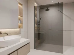 Wand Voor Inloopdouche Malika - 140 X 200 Cm - Grijs Glas-Shower & Design Sale