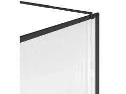 Wand Voor Inloopdouche Met Structuurglas - 120 X 200 Cm, Mat Zwart - Virana-Shower & Design Sale