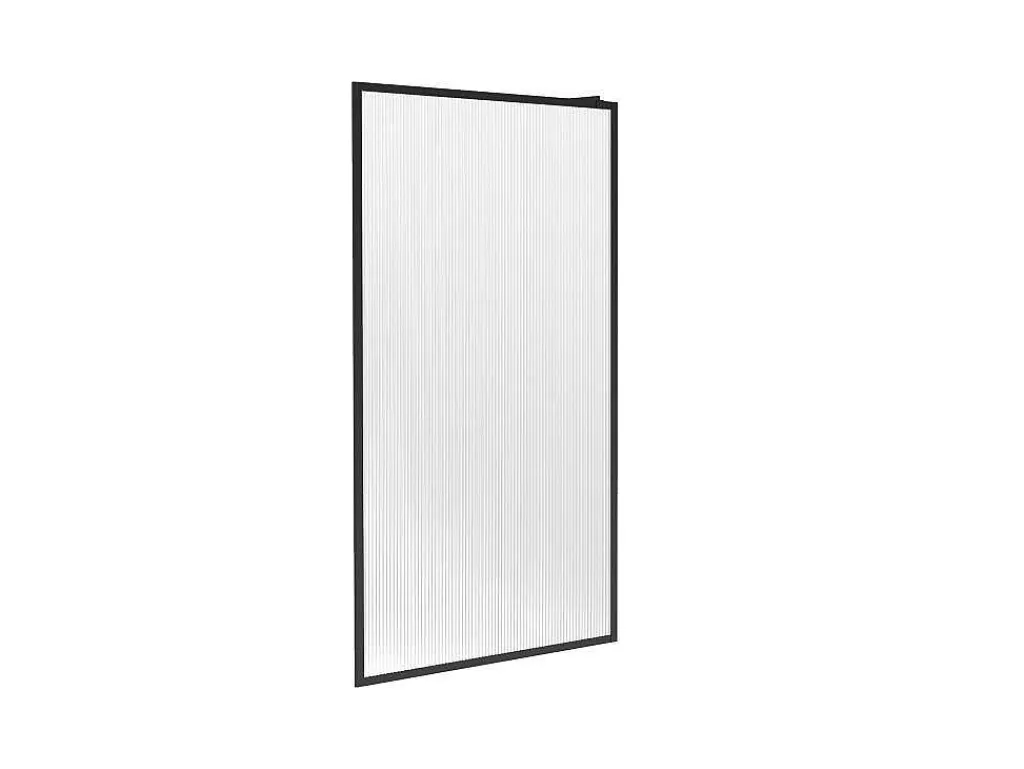 Wand Voor Inloopdouche Met Structuurglas - 120 X 200 Cm, Mat Zwart - Virana-Shower & Design Sale