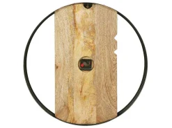 Wandklok In Twee Materialen - D61 Cm - Hout En Metaal - Licht Hout En Zwart - Galou-OZAIA Hot