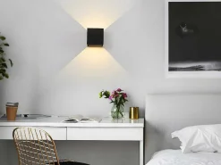 Wandlamp Met Ledverlichting Van Aluminium - D10 Cm X H10 - Zwart - Paisley-OZAIA Clearance