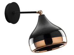 Wandlamp Van Metaal Met Verstelbare Kap Yildo - D17 X H28 Cm - Zwart En Koperkleurig-OZAIA Discount