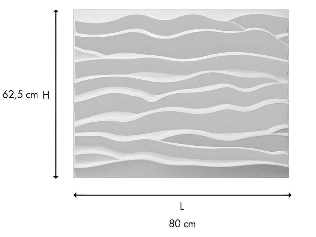 Wandpaneel 3D Hyppos Om Te Verven - Set Van 6 Stuks, 3M-Vente-unique Clearance