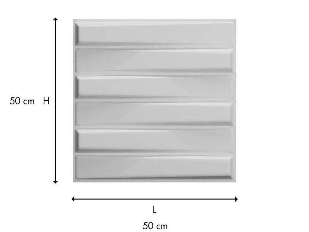 Wandpaneel 3D Strait Om Te Verven - Set Van 12 Stuks, 3M-Vente-unique Best