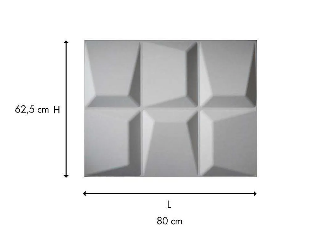 Wandpaneel 3D Tessel Om Te Verven - Set Van 6 Stuks, 3M-Vente-unique New