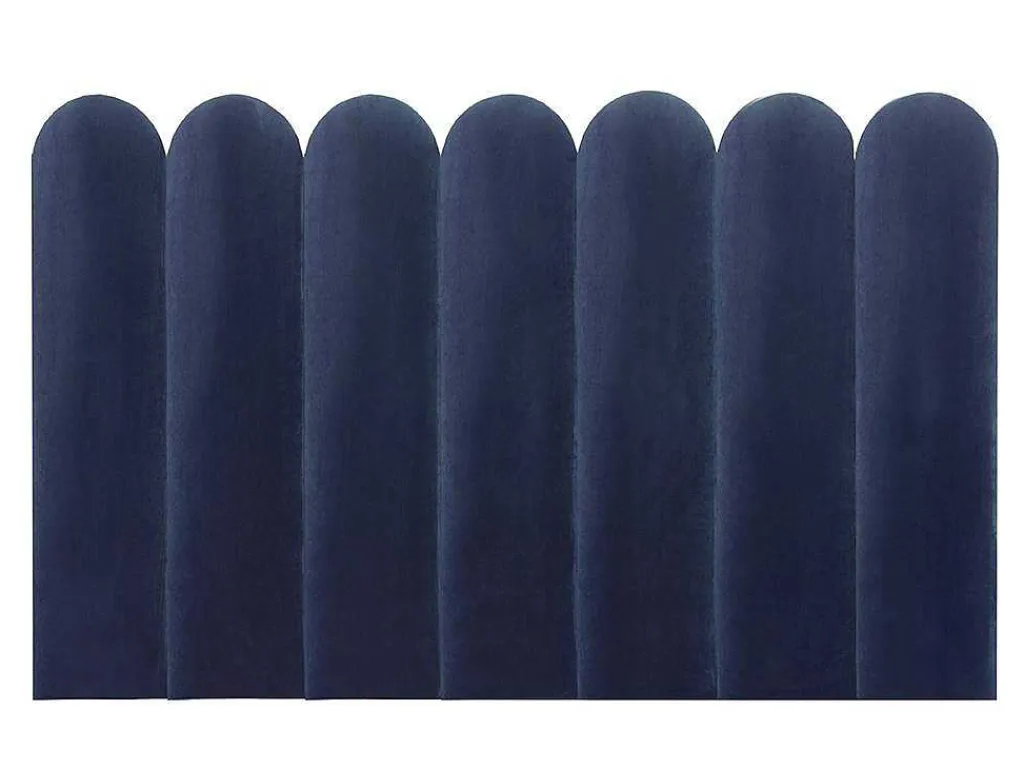 Wandpaneel Voor Hoofdeinde Japi - 210 Cm - Fluweel - Blauw - Van-PASCAL MORABITO New