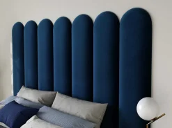 Wandpaneel Voor Hoofdeinde Japi - 210 Cm - Fluweel - Blauw - Van-PASCAL MORABITO New