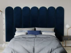 Wandpaneel Voor Hoofdeinde Japi - 210 Cm - Fluweel - Blauw - Van-PASCAL MORABITO New