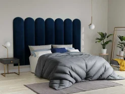 Wandpaneel Voor Hoofdeinde Japi - 210 Cm - Fluweel - Blauw - Van-PASCAL MORABITO New