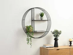 Wandrek Van Metaal - 2 Planken - Zwart - Nacera-Vente-unique Clearance