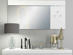 Wandspiegel Met 3 Haken - L. 120 X H. 60 - Wit - Niklos-Vente-unique