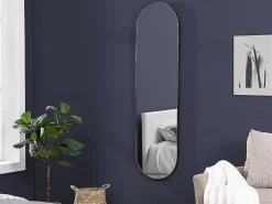 Wandspiegel Van Metaal - Ovaal - B. 40 X H. 140 Cm - Zwart - Onikal-OZAIA New