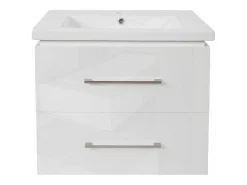Wastafel + Wastafelmeubel Mcw-D16, Wit-Vente-unique Clearance