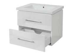 Wastafel + Wastafelmeubel Mcw-D16, Wit-Vente-unique Clearance