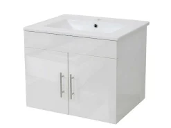 Wastafel + Wastafelmeubel Mcw-D16, Wit-Vente-unique