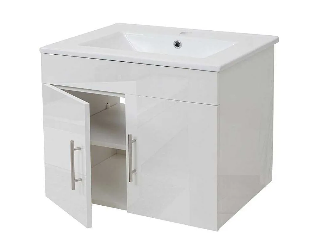 Wastafel + Wastafelmeubel Mcw-D16, Wit-Vente-unique