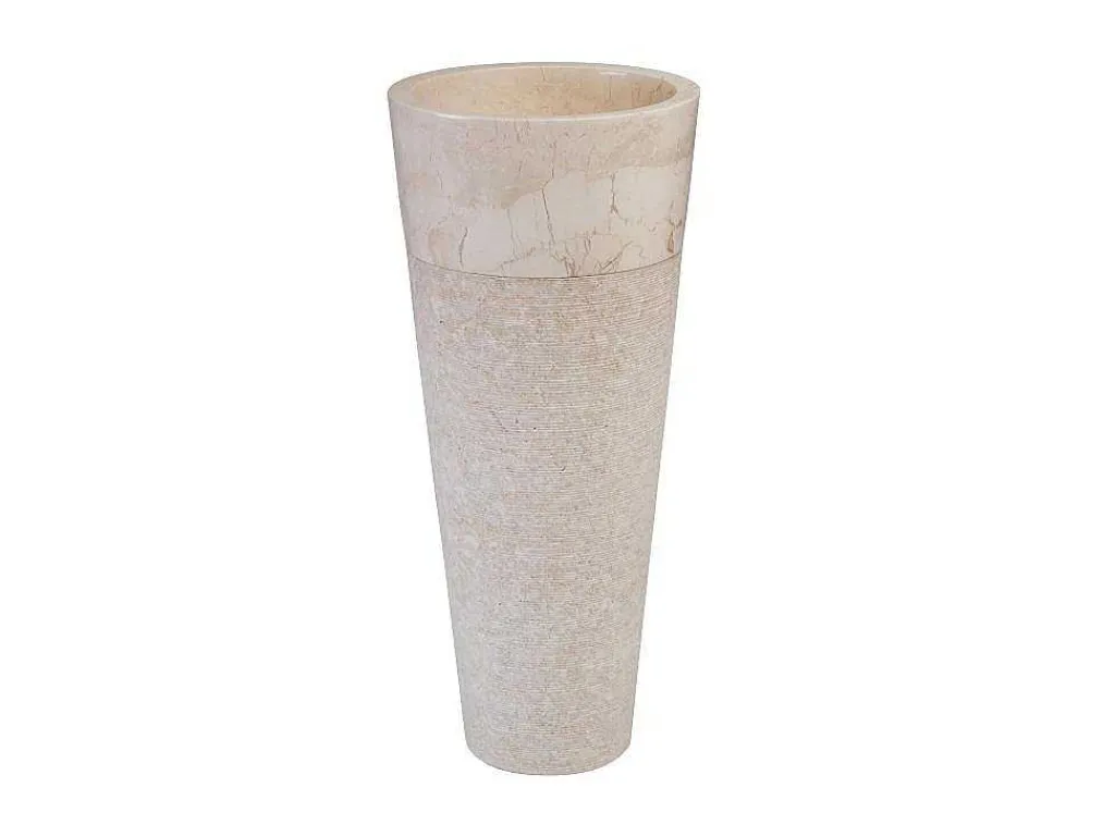 Wastafel Badkamer Op Voet Van Marmer Lanta - Kleur Creme-Shower & Design New