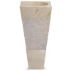 Wastafel Badkamer Op Voet Van Marmer Mido - Kleur Creme En Grijs-Shower & Design Clearance